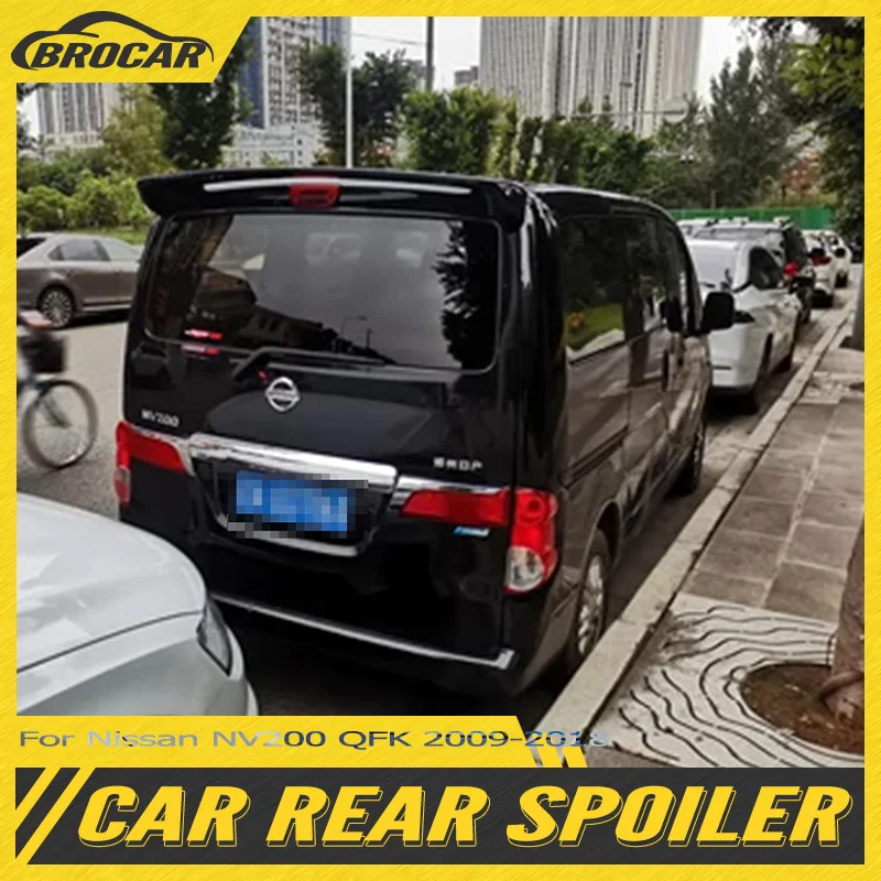 Per Nissan Nv200 Qfk 2009-2018 Materiale Plastico Abs Auto Ala Posteriore Primer Colore Spoiler Posteriore Nv200 Car Top Wing Splitter Tuning