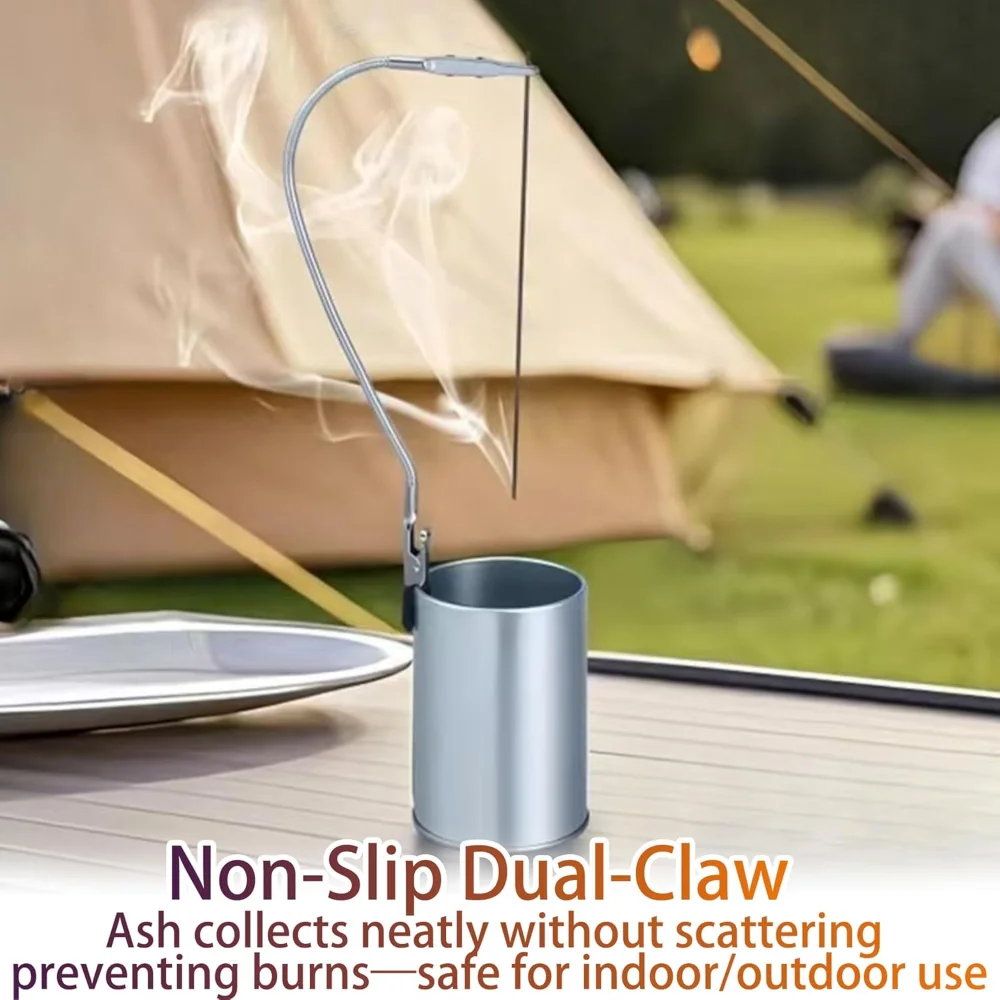 Stainless Steel Portable Lexible Hose Stand Height-Adjustable Mosquito Coil Incense Holder Outdoor Camping_voghion.com