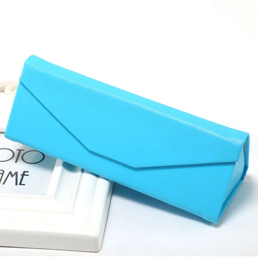 PU Leather Triangle Folding Glasses Case Men Women Elegant Sunglasses Box Waterproof Reading Glasses Box Eyewear Protective