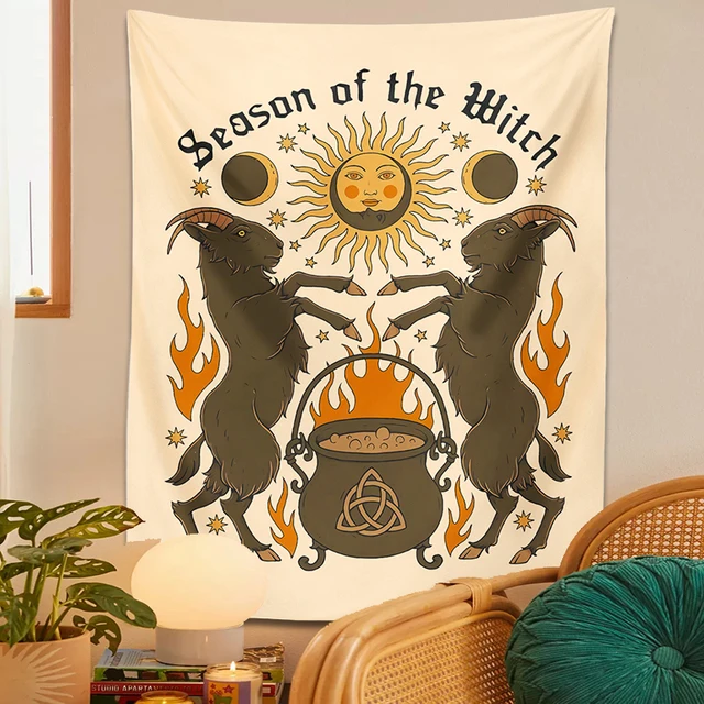 Boszorkányság Jóslás Tarot Kárpitfal Lógó Nap Hold Pszichedelikus Háttérszövet Boho Hippi Tapiz Kollégiumi Lakberendezés - Image 5