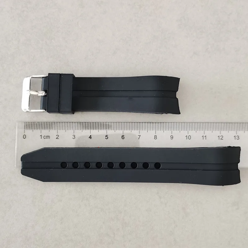Silicone Sport Waterproof Watch Strap with Curved End