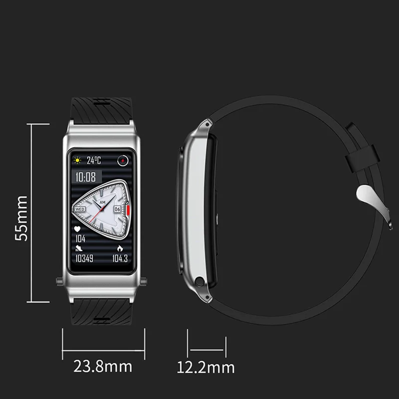 Фото Беспроводные наушники K80, Bluetooth Смарт-браслет, ручные спортивные браслеты с сенсорным экраном, ремешок для наушников №5
