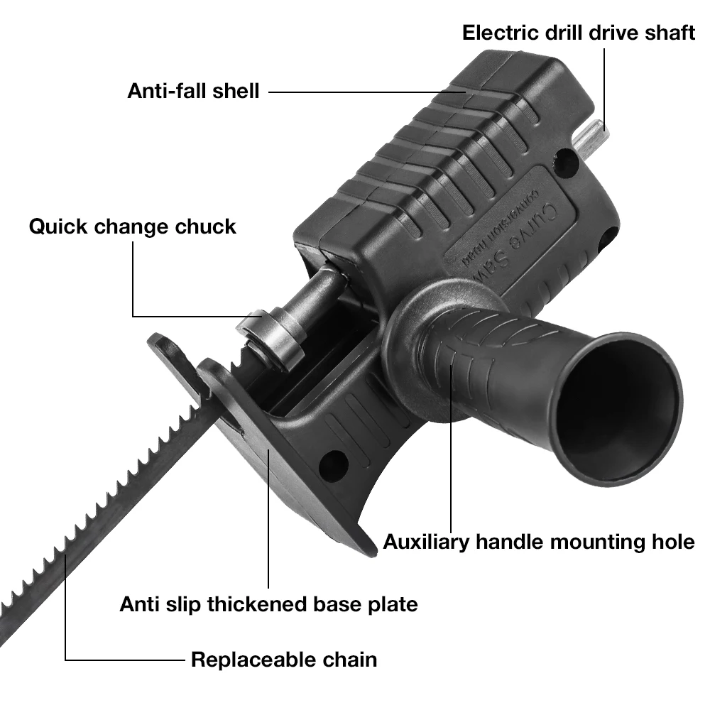 Electric Reciprocating Saw Adapter, Home Cordless Electric Jig Saw, Electric Saw, Suitable For Wood/Plastic/Metal,Cutting Tools 3