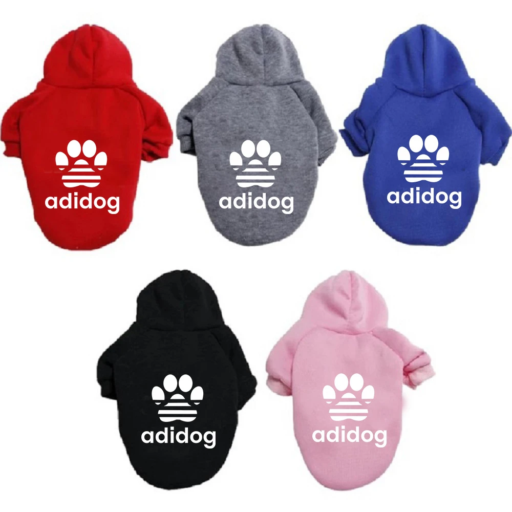 Adidog Sudadera con capucha estampado de huellas para mascota, abrigo y cálido de dos patas para perros pequeños y medianos, ropa de lujo para Chihuahua|Sudaderas de perro| - AliExpress
