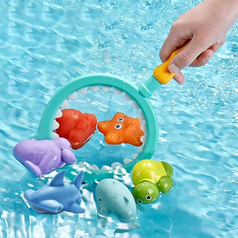 Fishing Toys Network Bag Pick up Octopu Starfish Change Color Kid Toy Swimming Summer Play Water Bath Doll Water Spray Bath toys