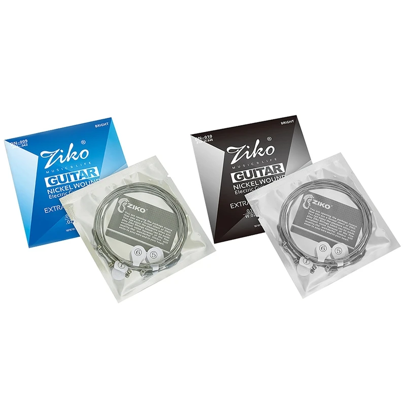 

Качественные Струны для электрогитары Ziko Серии Dn, 12 шт., с дополнительным никелированным стальным сердечником, 6 шт. Dn009 и 6 шт. Dn010