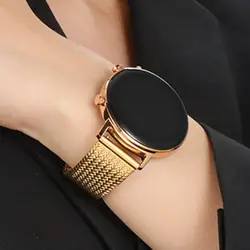 Universal Milanese Mesh Strap - Durable Stainless Steel Watchband with Tool - 22mm (Gold)