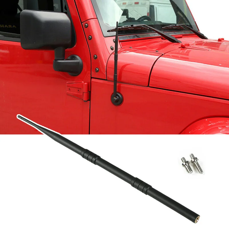 13 Inch Plastic/Steel Black Car Replacement Antenna Aerial Fit For Jeep Wrangler JK JKU JL 2008-2017 Suuonee Car Replacement Antenna 