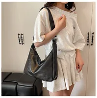 HOMEFISH Leather Commuter Vintage Casual Tote Bag Maillard Stylish Crossbody Bags for Women Texture Large Capacity Temperament 5