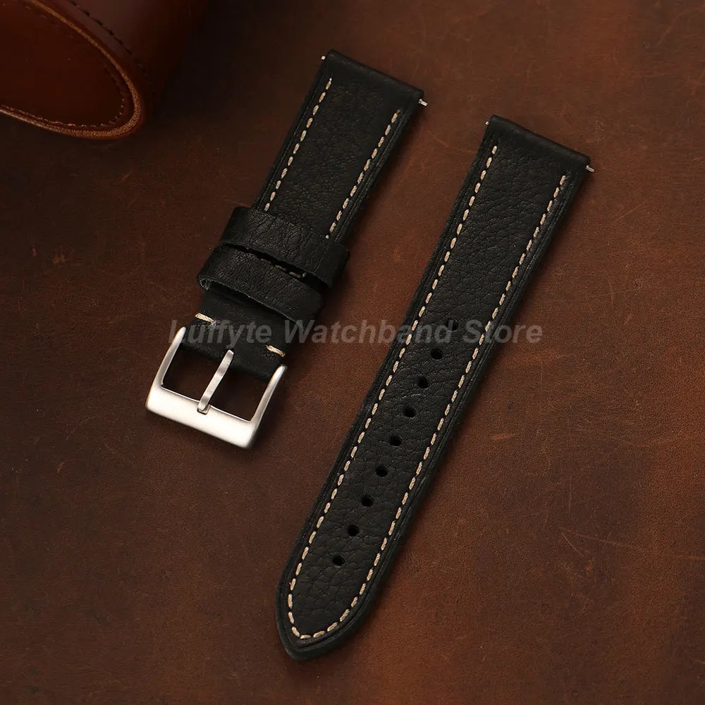Premium Handmade Vintage Leather Watch Strap – Genuine Calfskin