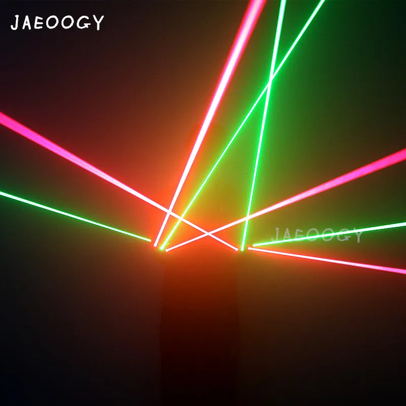 파티 DJ RGB 레이저 장갑, 녹색 2 개, 적색 2 개 포함, LED 로봇 의류 바, 파티 무대 쇼