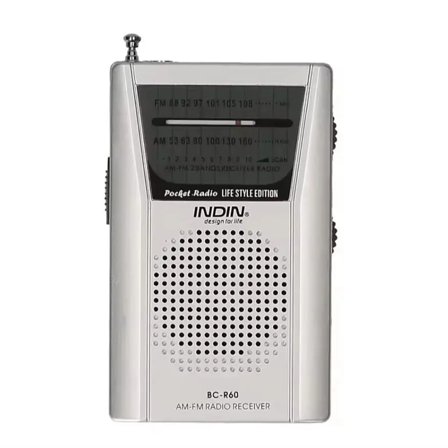 배터리로 작동되는 휴대용 라디오 FM AM 라디오(스피커 및 헤드폰 포함), 비상용 포인터 포켓 라디오, 노인에게 적합한 수신력이 좋은 라디오
