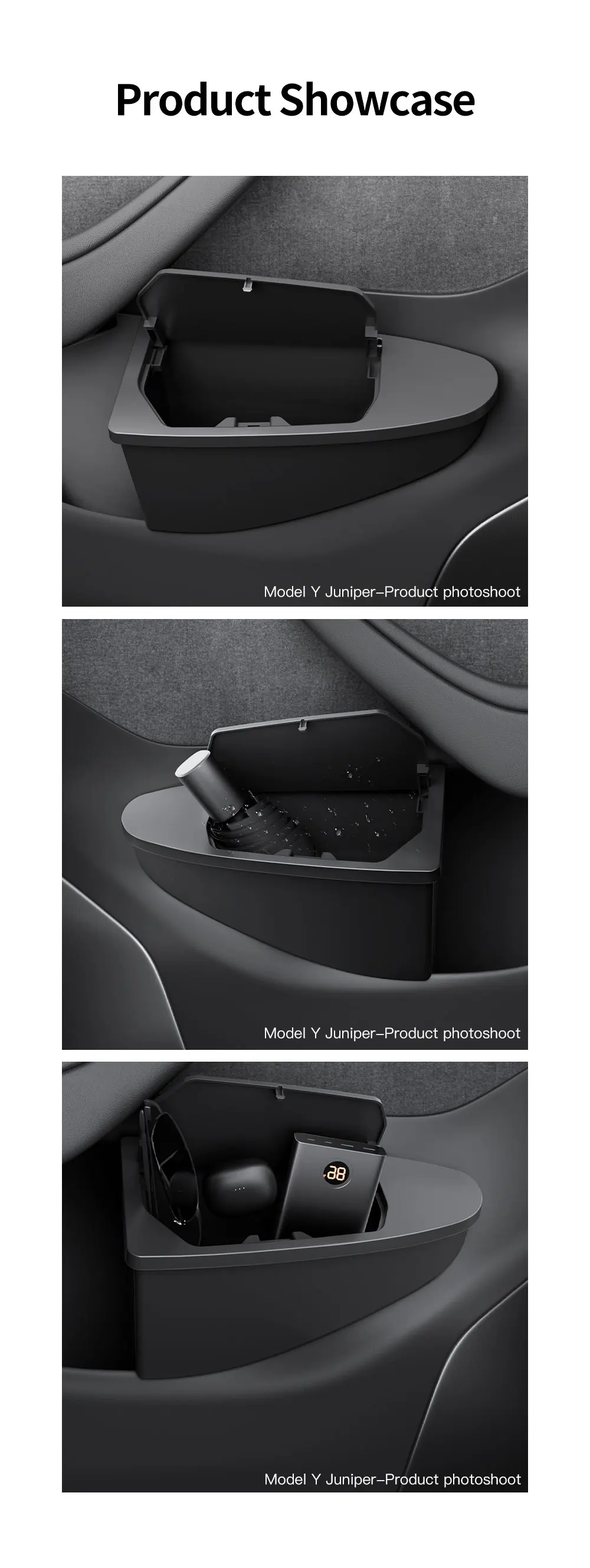 For Tesla Model 3 Y Highland Juniper ABS Car Door Trash Can Storage Box Waterpr