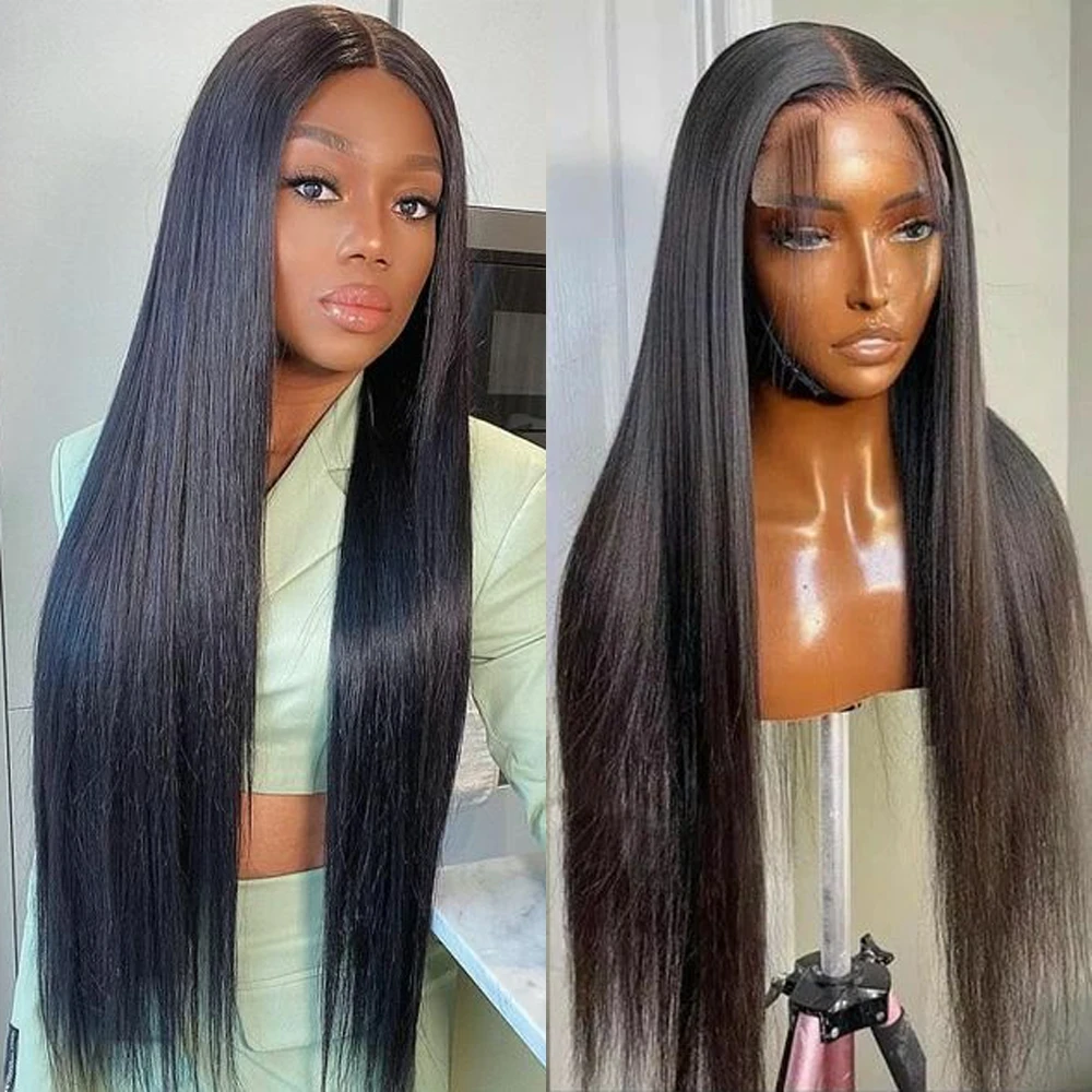 

Straight HD Transparent Lace Frontal Wigs for Black Women Pre Plucked with Baby Hair New Upgraded 4X4 Glueless Human Hair Wig