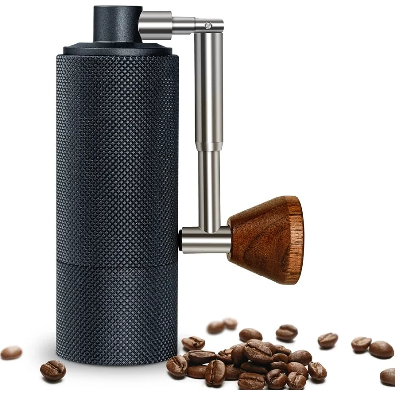 Portable Manual Coffee Grinder with Foldable Handle, Stainless Steel Conical Burr and Adjustable Setting the warrior hand coffee grinder manual grinder stainless steel burr portable manual grinder machine mill for pour over espresso