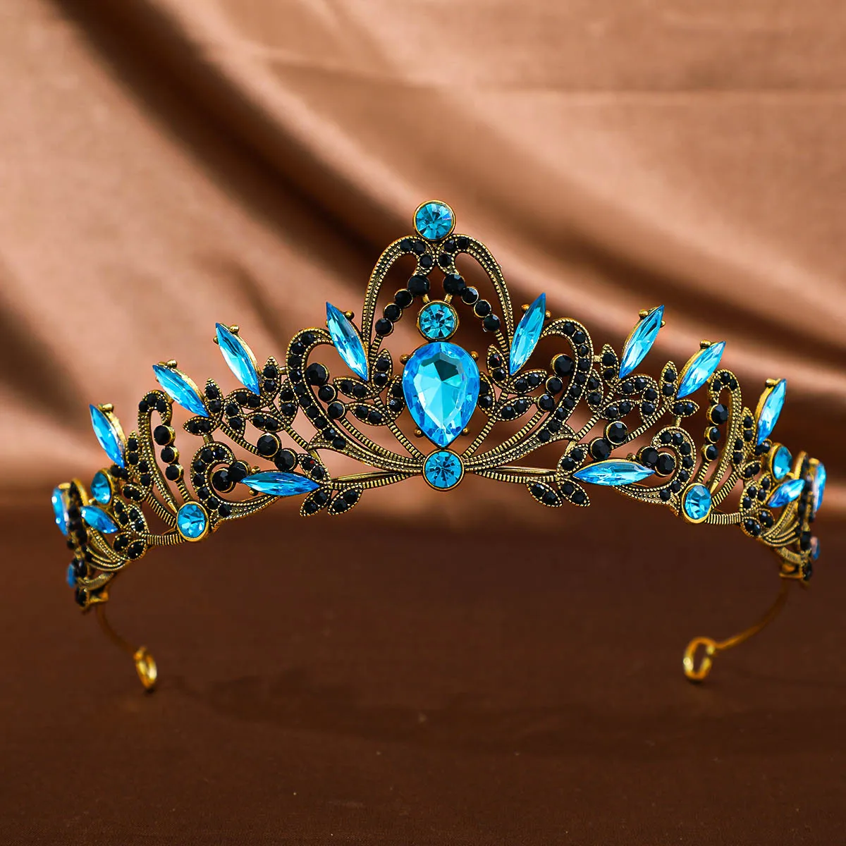 Barocke Diademe und Kronen, Stirnband für Damen, Party, Abschlussball, Diadem, Krone, Braut, Hochzeit, Haarschmuck, Schmuck, Krone, Tiara, Geschenk – Detail 15
