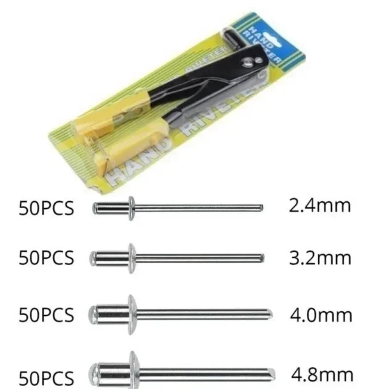 380pcs Heavy Duty Riveter Gun Set with Riveter Hand Kit Blind Rivet Pliers Gun DIY Rivets Nut Automotive Tools Nut Kit