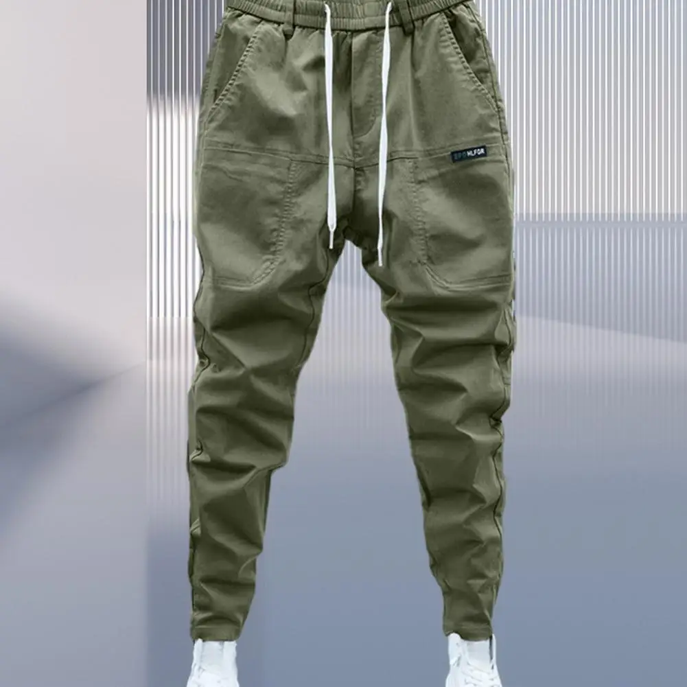 Men Cotton Blend Sweatpants Men\'s Drawstring Elastic Waist Plush Sweatpants with Pockets Soft Warm Casual Streetwear for Sports