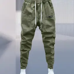 Men Cotton Blend Sweatpants Men's Drawstring Elastic Waist Plush Sweatpants with Pockets Soft Warm Casual Streetwear for Sports