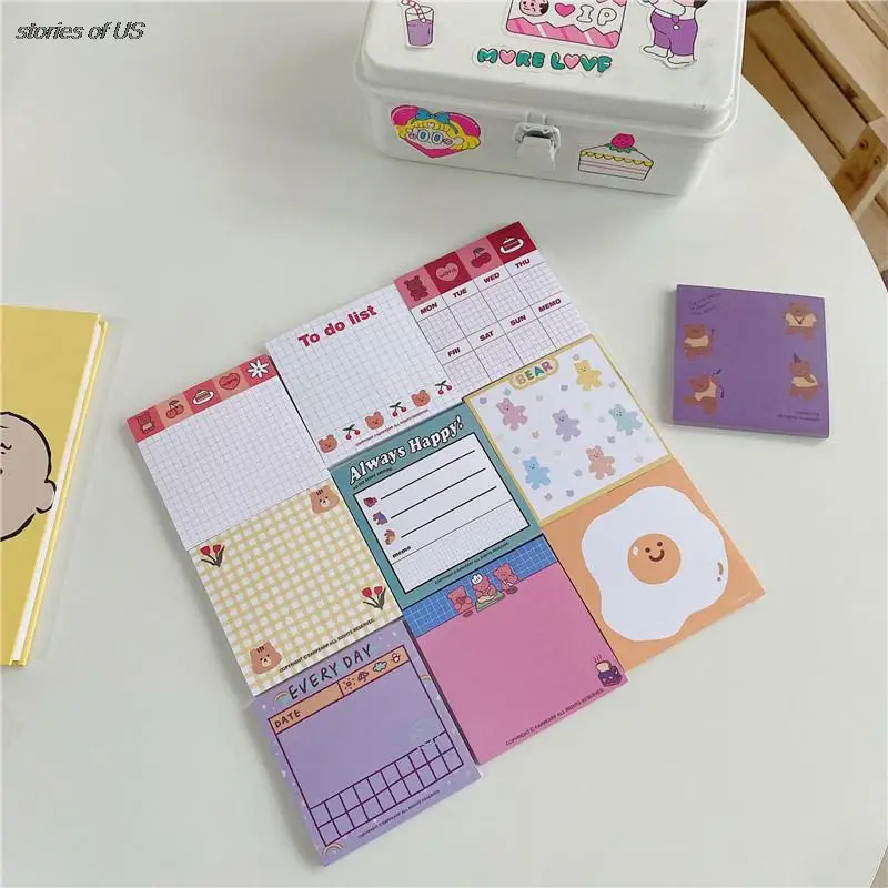 

Hot 50 Sheets Kawaii Cute Paper Sticky Notes Stationery Memo Pad Notepad Leave Message Sticker