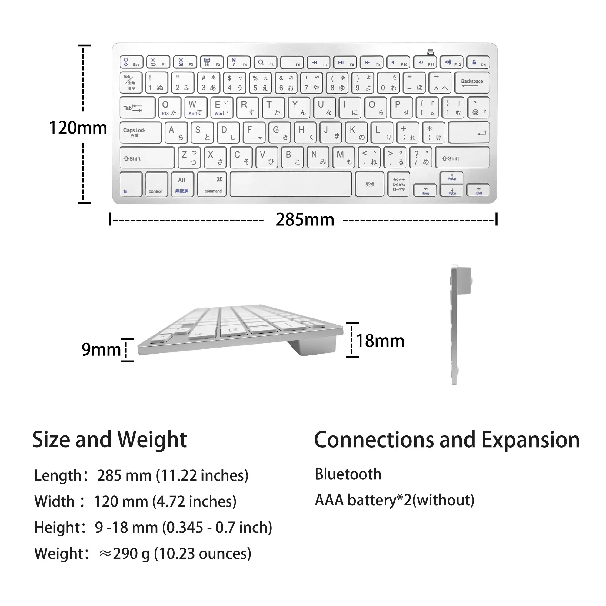 Ultra-Thin Lightweight Japanese Language Keyboard with Low Noise Design