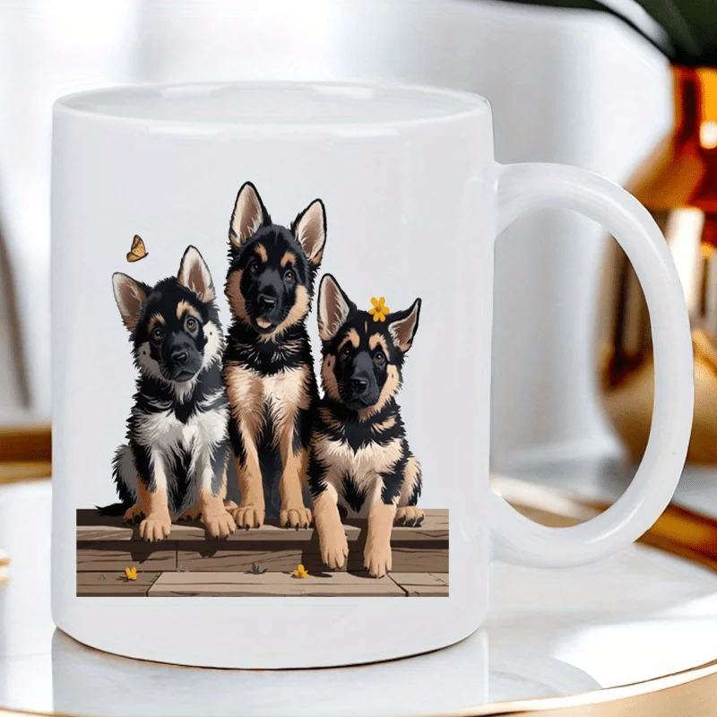 Tasse mit Schäferhundwelpen – Niedlicher Kaffeebecher mit drei entzückenden Hunden, robuste Keramiktasse für Heißgetränke, ideales Geschenk für Hunde_voghion.com