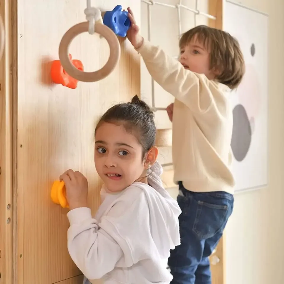 Factory 9 in 1 Climbing Wall Games Kids Wood Climbing Frame Gym Set
