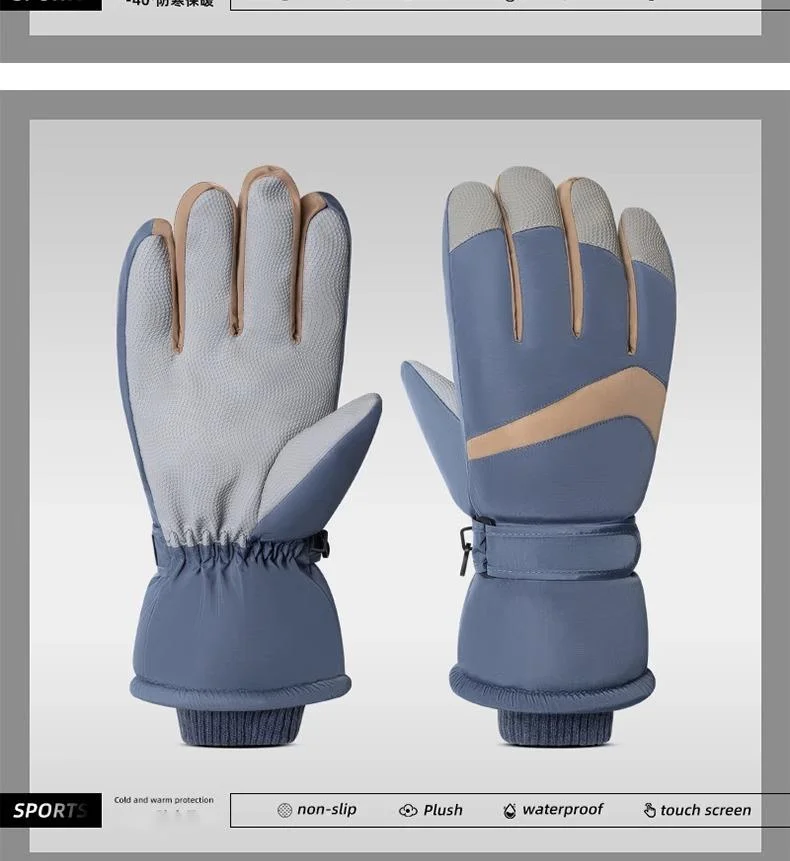 Nouveaux gants de ski pour hommes, cyclisme d'hiver, anti-froid et anti-gel, velours épais, chaud, scooter électrique, gants en coton à écran tactile pour femmes, hiver_voghion.com