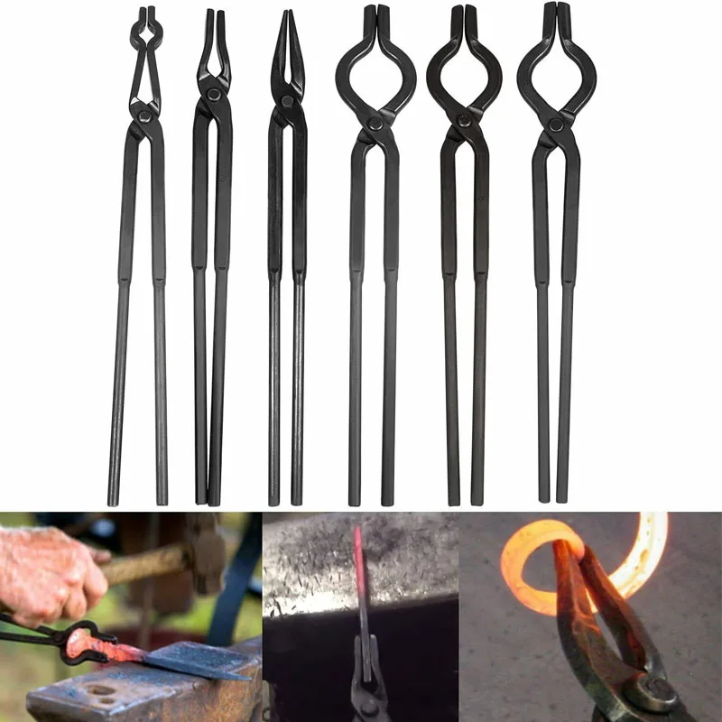 6 Pack Beginner Blacksmith Tongs Blacksmith Tong Tools Set