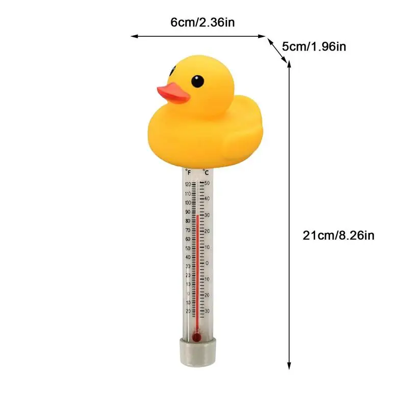 Big Swimming Pool Thermometer Duck Pool Thermometer With Thin Rope Shatter-Resistant Cute Sinking Pool Thermometer For Home images - 6