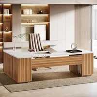 85.8" L-Shaped Executive Desk, Extra Large Office Desk with File Drawers, Modern Business Furniture, Office Desks 1