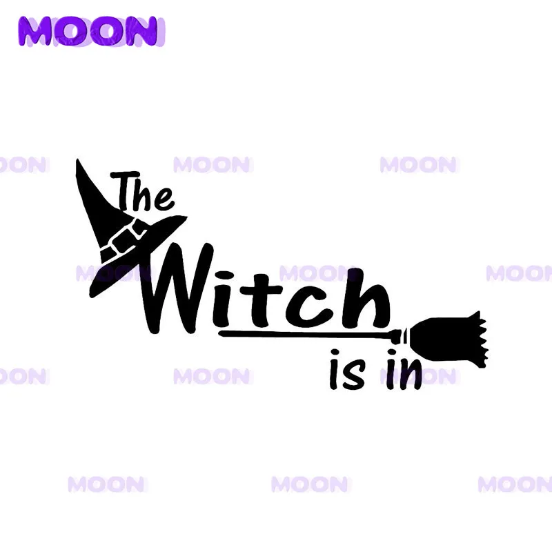 

Персонализированная наклейка на автомобиль на Хэллоуин с ведьмой, декоративные аксессуары, креативная Защита от солнца, водонепроницаемая виниловая наклейка