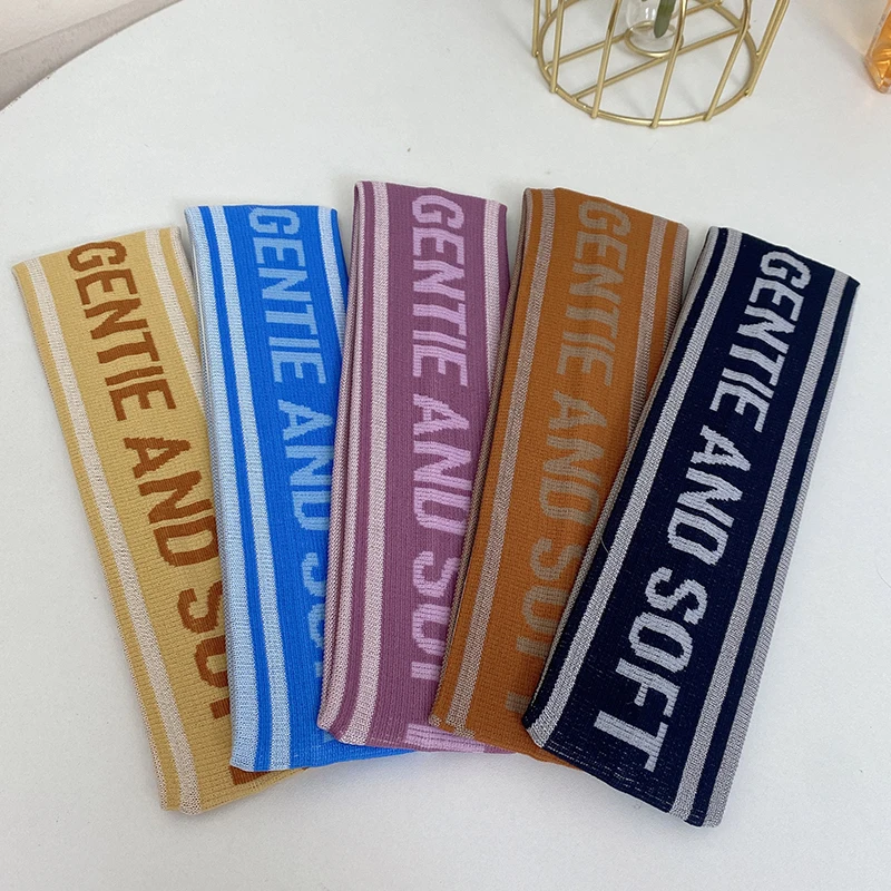 Einfachheit Brief Sport Fitness gestrickt Haarband neue Männer und Frauen laufen Yoga schweiß absorbierende breite Kante Stirnband Kopfschmuck