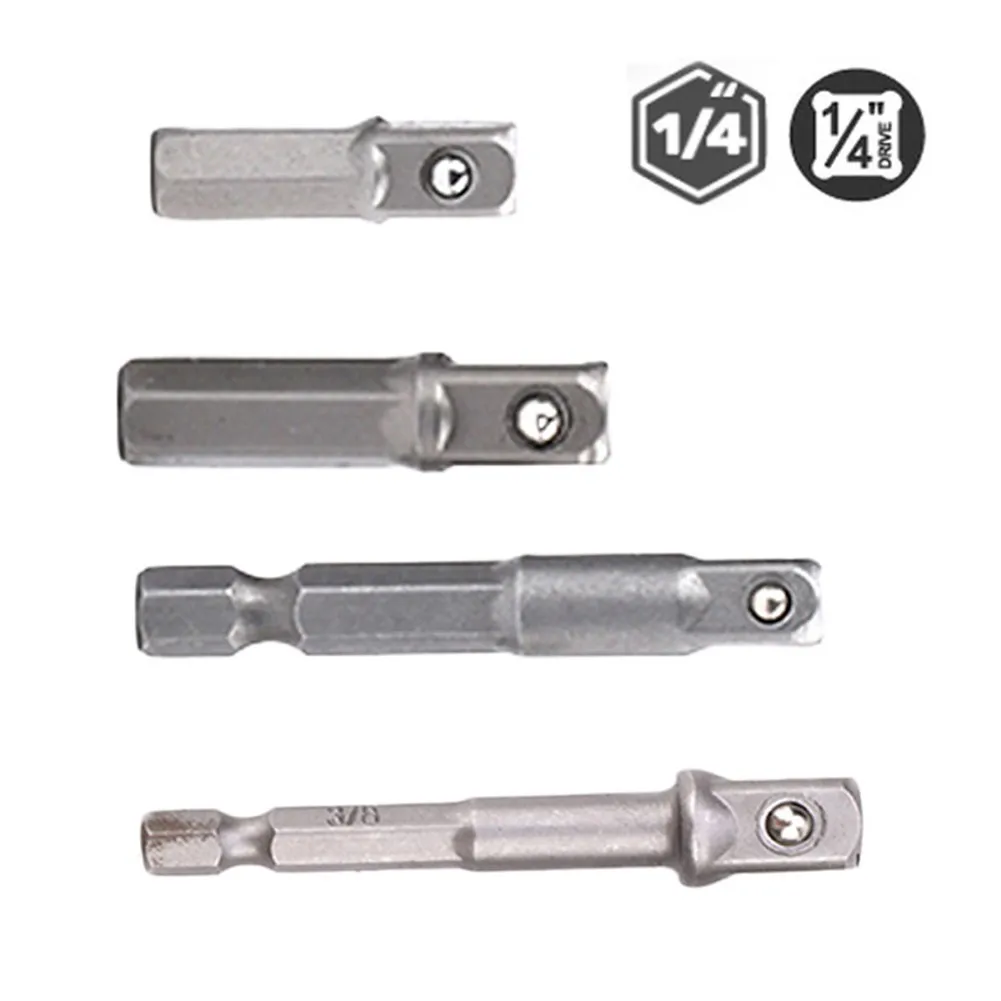 Bohr buchsen adapter 1/4 ''Sechs kant schaft verlängerung für Schlags ch rauber 1/2'' 3/8 ''1/2'' Vierkant bohrer Adapter Set Handwerkzeuge – Detail 1