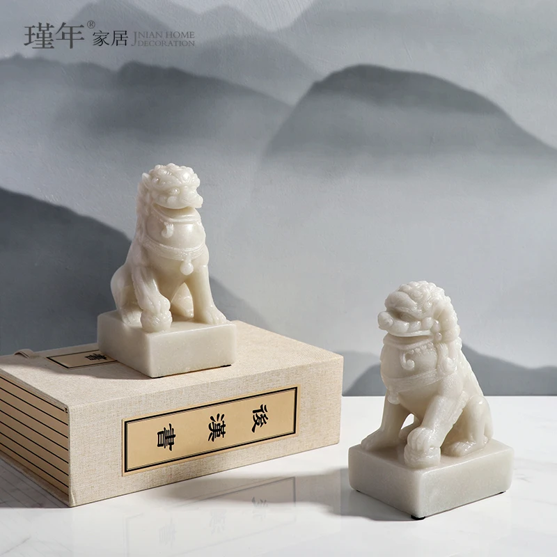 

Новая китайская Современная имитация нефрита декоративная модель тона для кабинета гостиной входа антикварная полка настольное украшение для книг