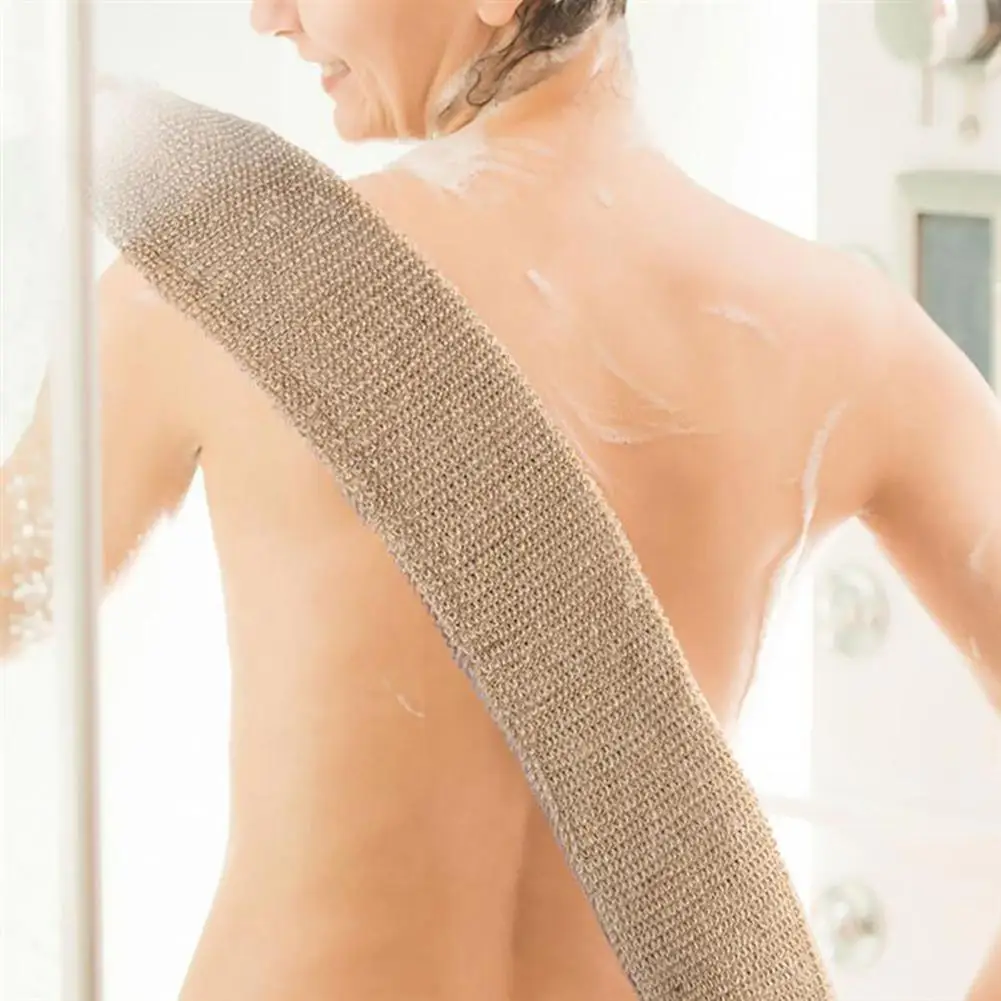 Serviette de bain en jute ramie pour hommes et femmes, serviette de douche multifonctionnelle, ceinture expansive pour le dos, épurateur pour livres corporels, adaptée aux hommes et aux femmes