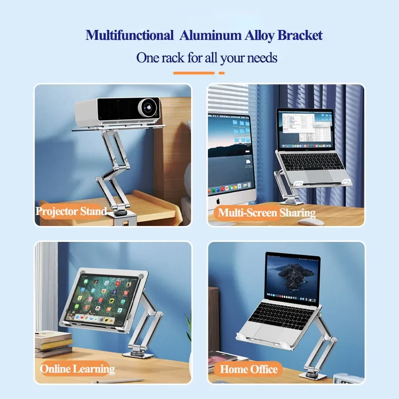 Suporte Rotativo para Notebook Tablet Clamp Hightening Suporte Book Bracket Altura Ajustável Desktop Cama Preguiçoso Oatsbasf360 ° - Imagem 2