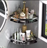 Bathroom Storage Rack No Drill Shelves Wall Mount Corner Shelf Shower Holder For WC Shampoo Organizer Bathroom Accessories 2