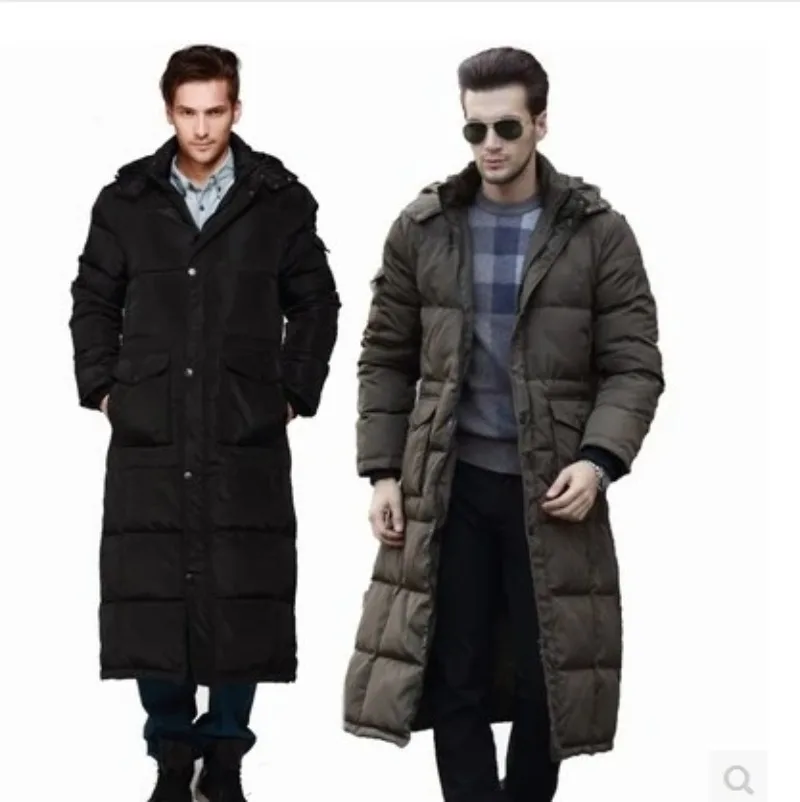 Down Jacket Men Long Winter Thickening Over-the-knee Hat Down Jackets Keep Warm Coat Fashions
