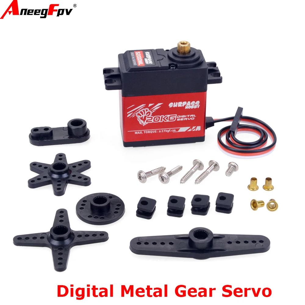Servomoteur haute performance pour drone et voiture, palonnier cruciforme et vis de fixation.