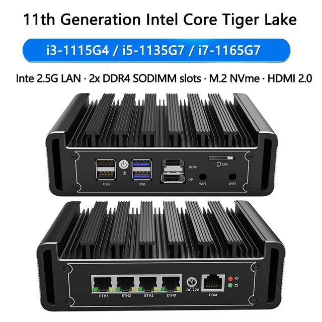 Firewall Mini Pc Computer, Fanless Mini Pc I7 2 Lan