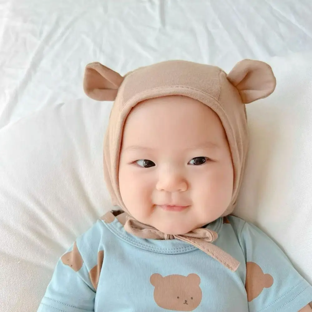 모든 경기 면 모자 곰 귀 통기성 태아 모자 귀 보호 모자 남여