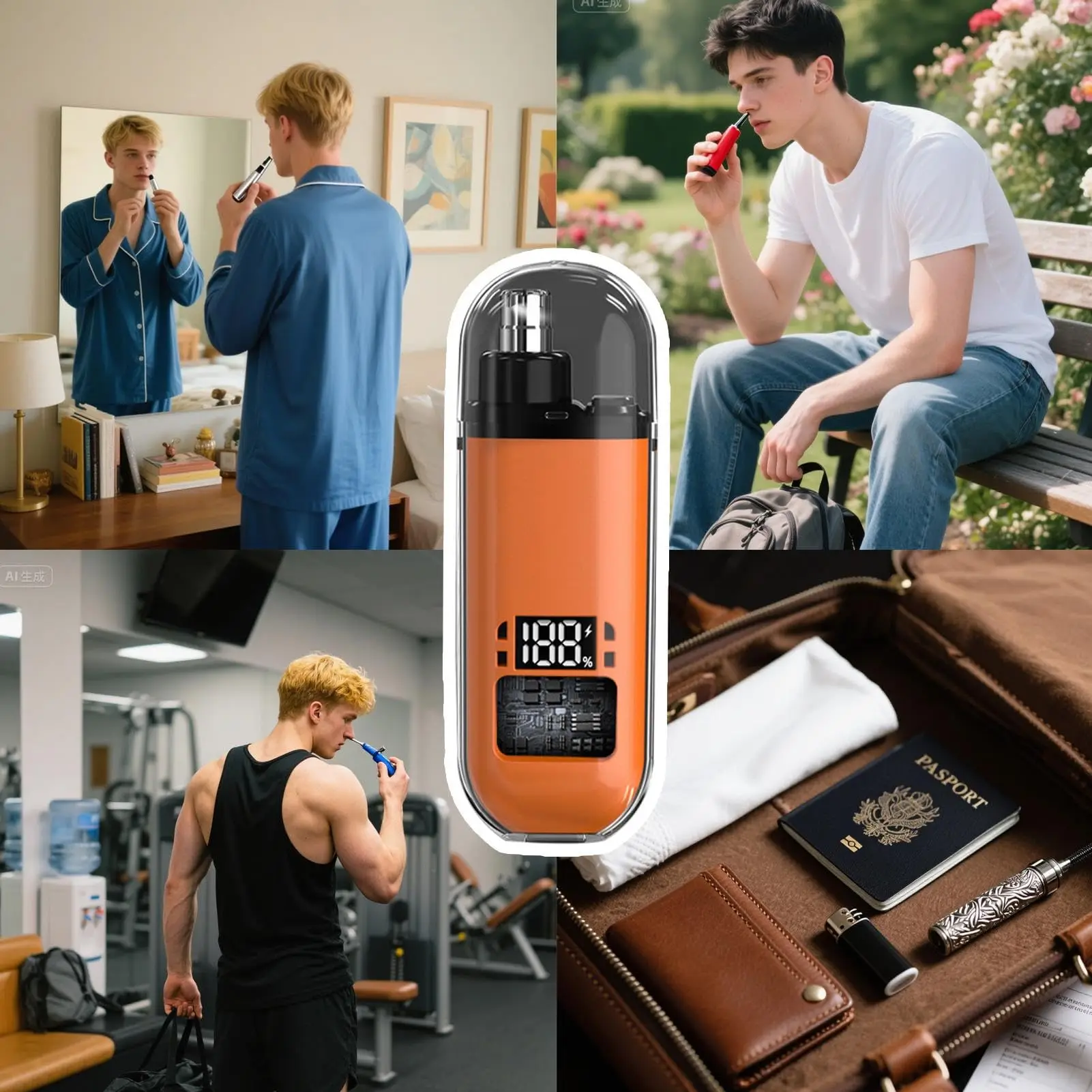 전문가용 코털/귀털 트리머 미니 휴대용 전기 무통증 코털 제거기 세척 가능 그루밍 키트