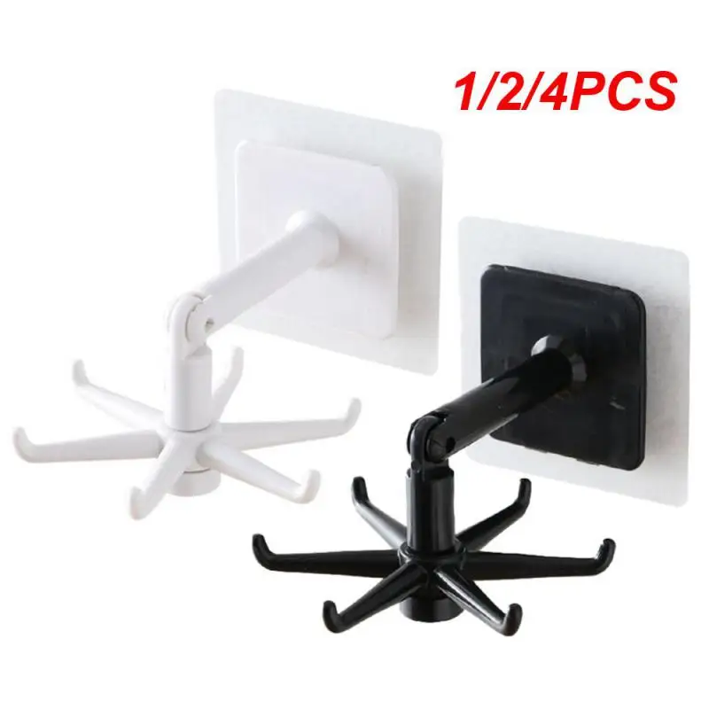 

1/2/4 шт. многофункциональные крючки вращающиеся на 360 градусов 6 крючков кухонная настенная вешалка для ложки органайзер для ванной комнаты Аксессуары для хранения