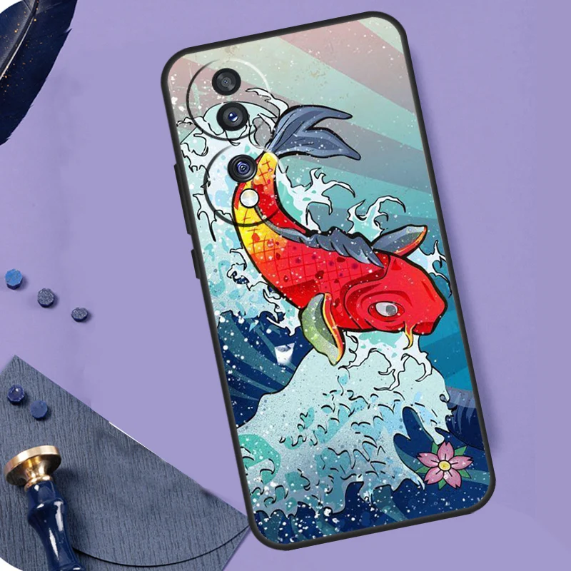 Japanese Koi Dragon Wave Tattoo Design Phone Case