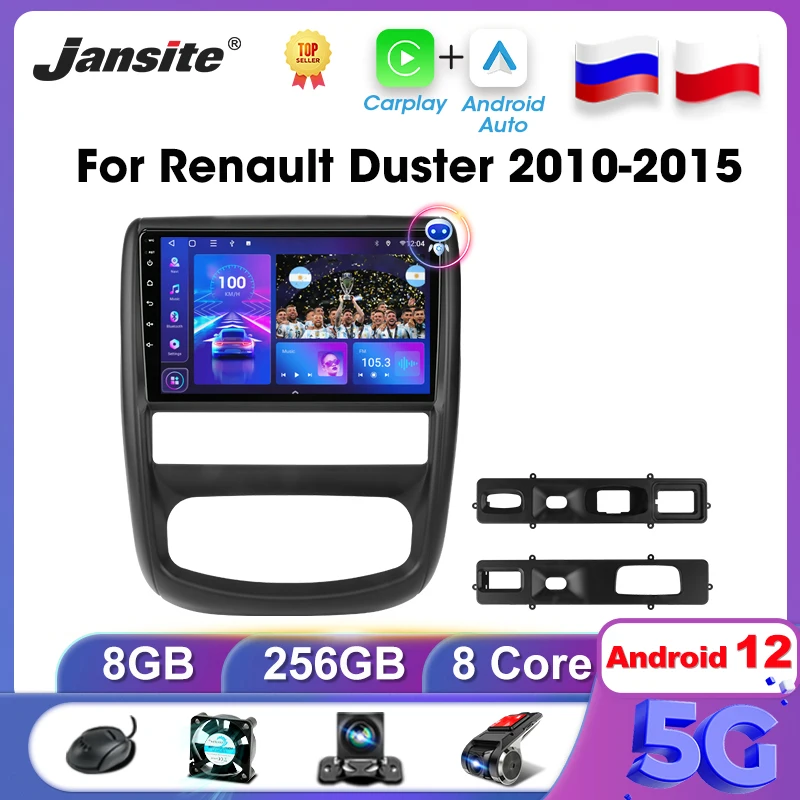 

Jansite 2 Din Android 12 For Renault Duster 2010-2015 Car Radio Multimedia Video Player Carplay Autoradio Navigatore Auto DVD AM