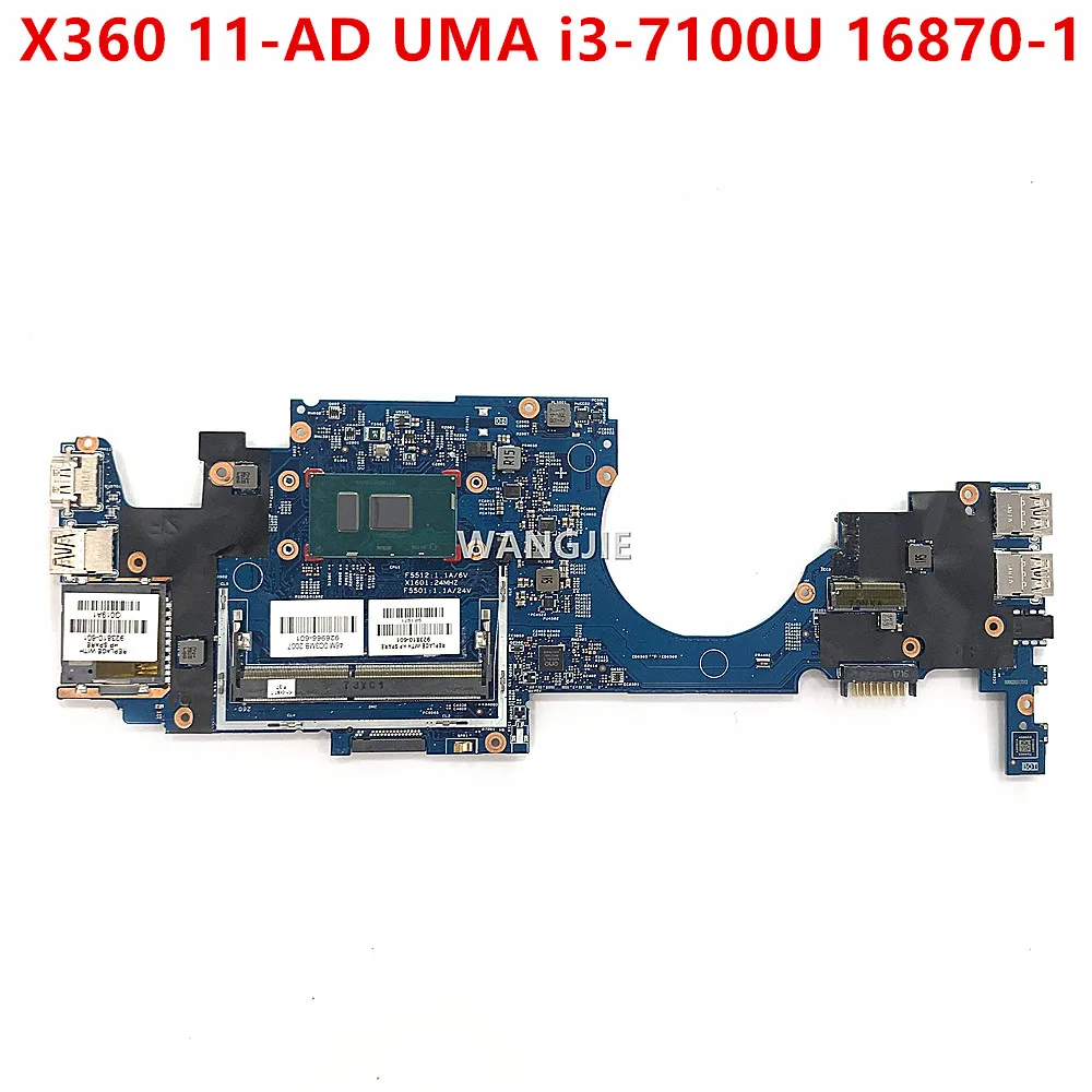 

16870-1 923810-001 для ноутбука HP Pavilion x360 Convertible 11-ad 11-ad007TU материнская плата 923810-501 923810-601 UMA i3-7100U