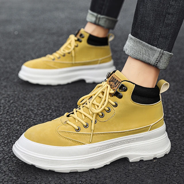 Trendy Gele Heren Hoge Top Sneakers Platform Anti Slip 59 OFF trendy-gele-heren-hoge-top-sneakers-platform-anti-slip-59-off