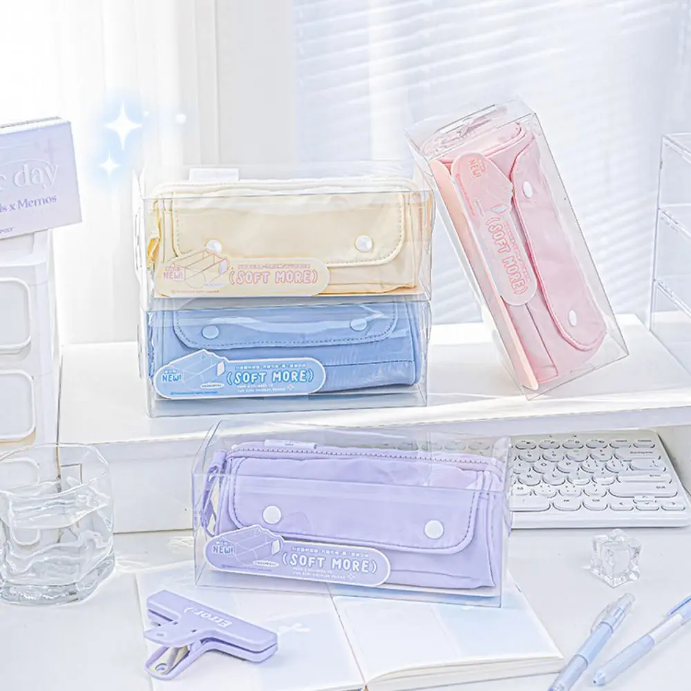방수 실린더 패턴 펜 케이스 투명 PVC 비주얼 연필 케이스, 카와이 휴대용 투명 프리즘 연필 가방