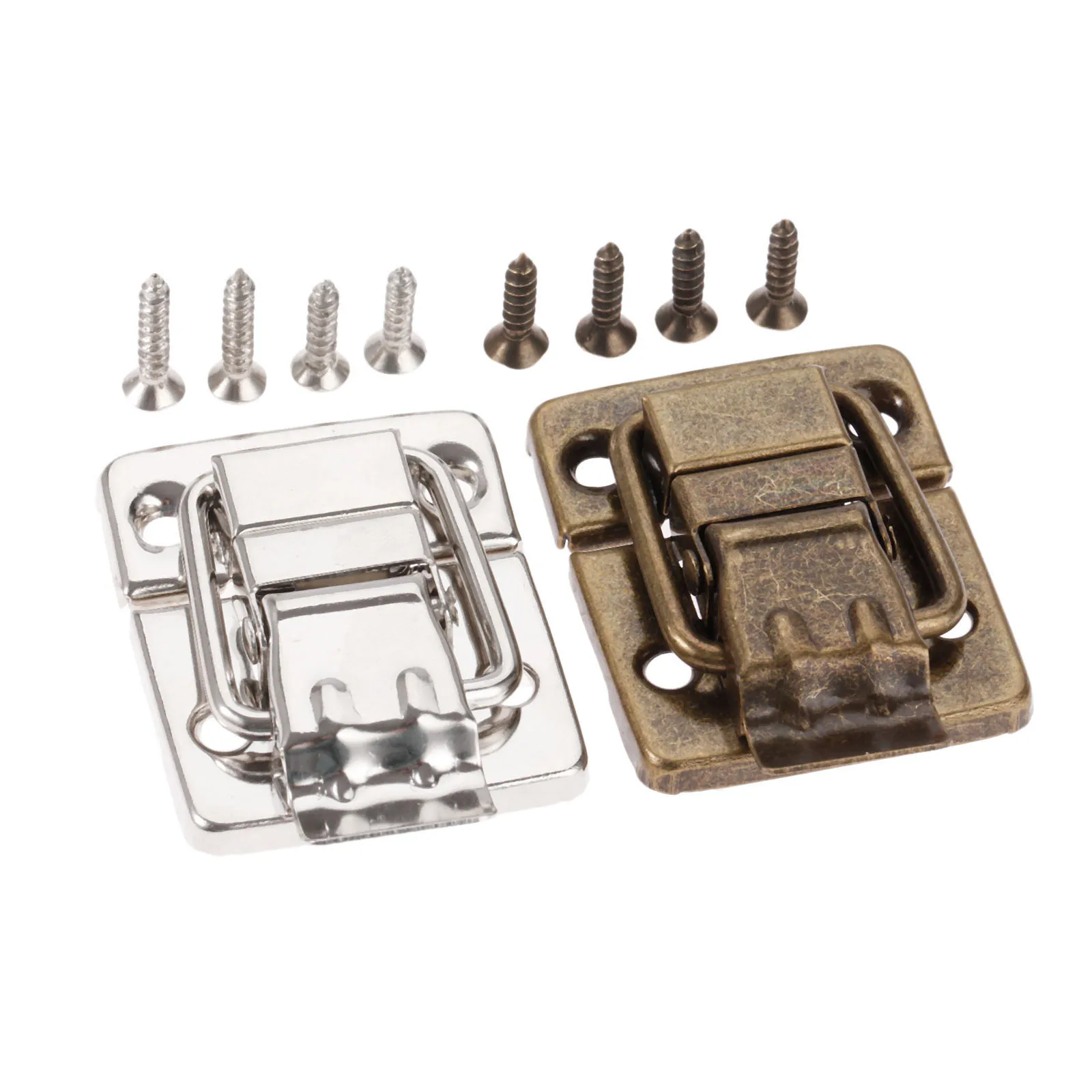 Furniture Fittings Antique Bronze Jewelry Wood Box Toggle Latch Hasp Drawer Latches Decorative Case Buckle Clasp 30*36mm DRELD